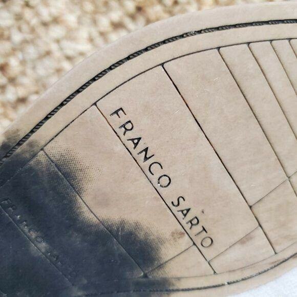 Franco Sarto Womens Booties Size 6 Beige Suede Studded Side Zip Almond Toe - Picture 9 of 9